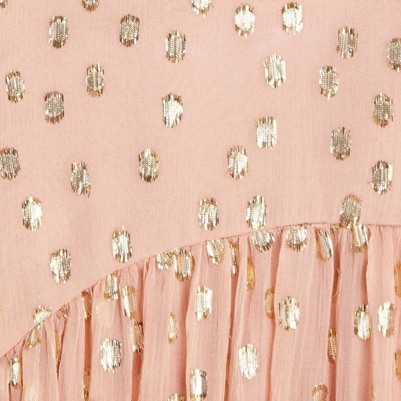 ZIMMERMANN SLEEVELESS TIE NECK DRESS Size 2 Blush Gold MIDI Party Glitter Dress - Picture 4 of 13